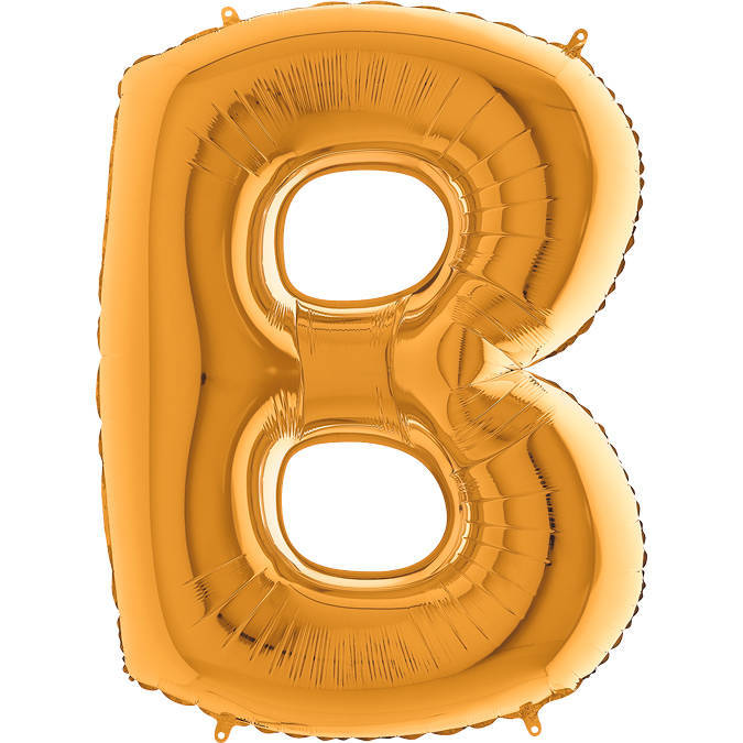 Balon w kształcie złotej litery B 