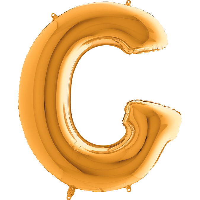 Ka07 - Balon złoty w kształcie litery G - na hel lub powietrze.101 cm. (1)