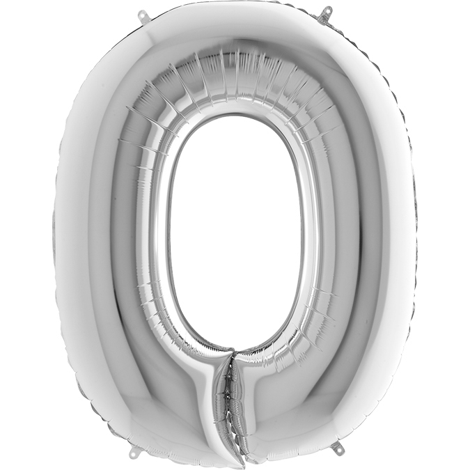 Kb15 - Balon srebrny w kształcie litery O - na hel lub powietrze.101 cm. (1)