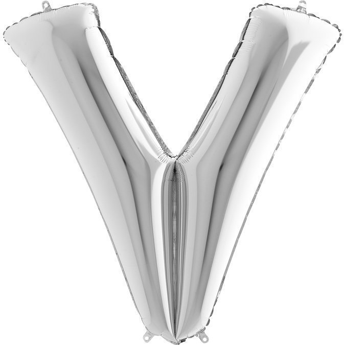Kb22 - Balon srebrny w kształcie litery V - na hel lub powietrze.101 cm. (1)