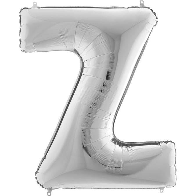 Kb26 - Balon srebrny w kształcie litery Z - na hel lub powietrze.101 cm. (1)