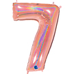 hologramowa różowo złota cyfra 7 balonowa