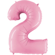 balon na hel cyfra 2 w kolorze różowym na hel i powietrze jako balon urodzinowy dla dziewczynki lub kobiety