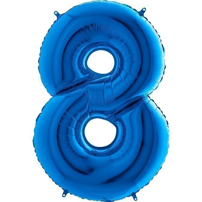 Jj08 Balon foliowy niebieski, cyfra 8, rozmiar 102 cm (1)