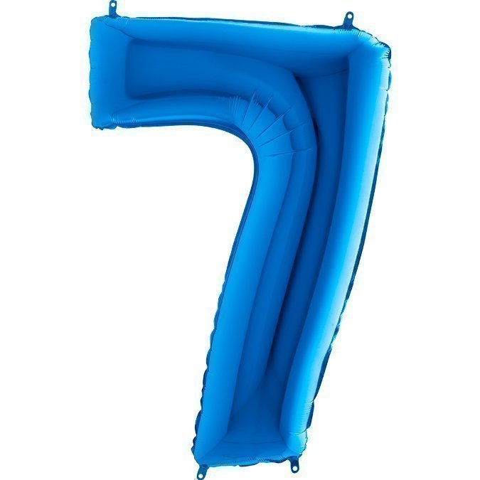 Jj07 Balon foliowy niebieski, cyfra 7, rozmiar 102 cm (1)