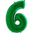 piękny duży balon cyfra 6 w kolorze zielonym