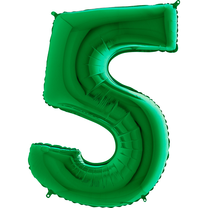 zielona liczba 5 na hel lub powietrze balonowa