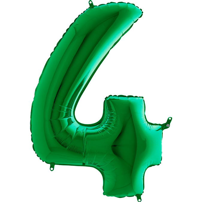 idealny prezent balon cyfra 4 w kolorze zielonym