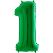 balon cyfra 1 na hel koloru zielonego