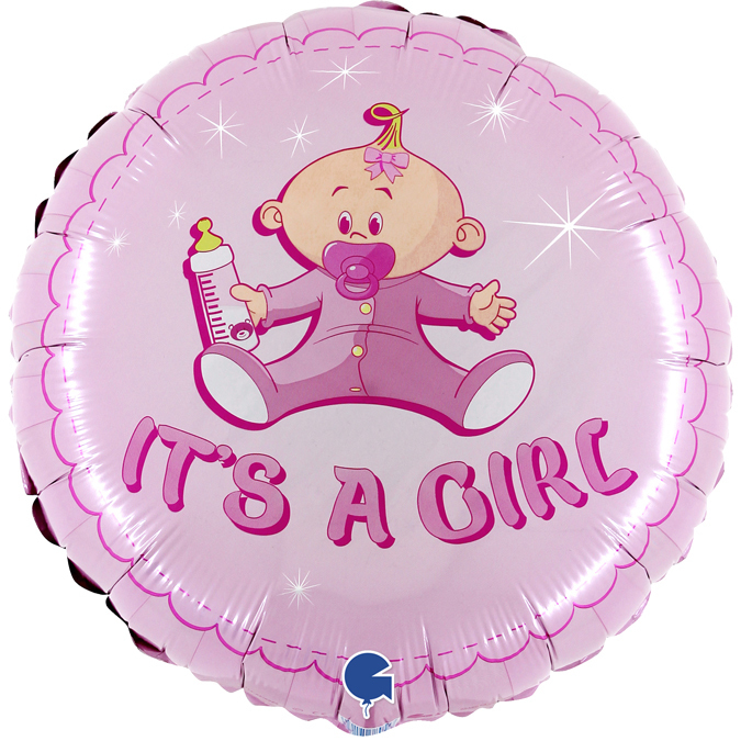Balon z bobasem na baby shower na narodziny dziewczynki