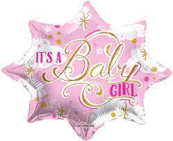 Balon na narodziny dziewczynki w kształcie fikuśnej gwiazdki