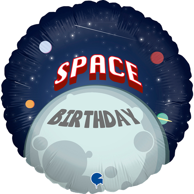 Balon okrągły z planetami na urodziny happy birthday