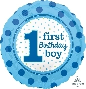 Urodzinowy okrągły balon 18 cali na roczek chłopca