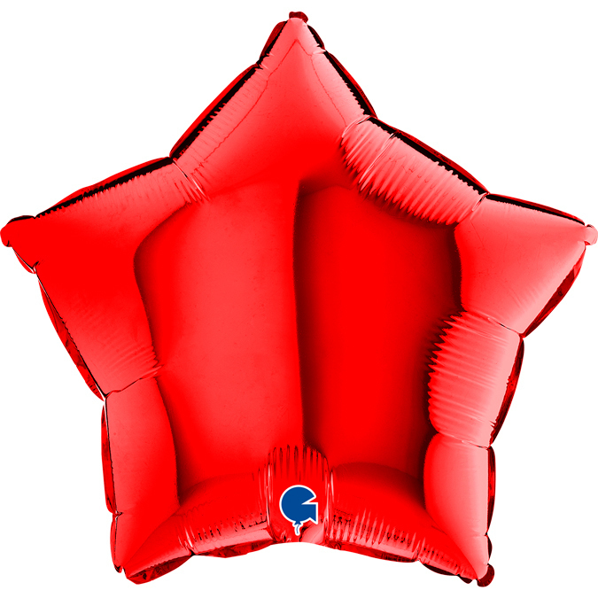 Balon foliowy 8 cali ( około 46cm) w kształcie gwiazdki w kolorze czerwonym