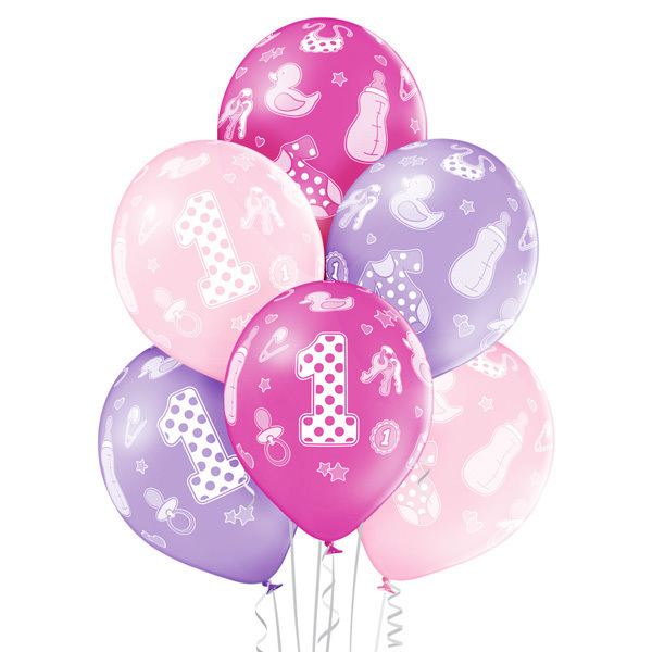 Balony na roczek dla dziewczynki