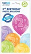Balony lateksowe na drugie urodziny dziecka mix kolorów