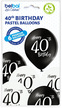 Balony czarno białe eleganckie na 40 urodziny