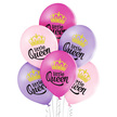 Balony pastelowe 6 sztuk w opakowaniu z napisem little Queen dla małej księżniczki