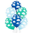 Balony gumowe 6 sztuk w opakowaniu z nadrukiem w chmurki