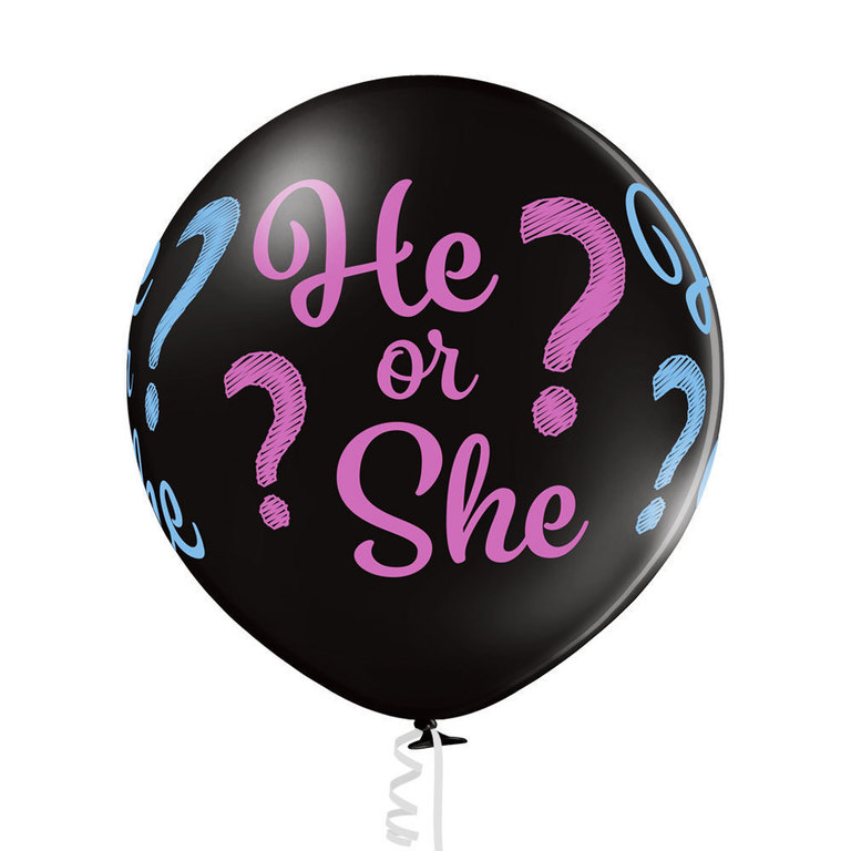 Ogromny balon gigant na narodziny dziecka około 60 cm z napisem He or She