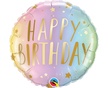 Balon urodzinowy ze złotym napisem w kolorze pastelowym ombre