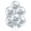 Balony srebrne z napisem Just Married idealne na prezent dla młodej pary