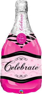 Balon w kształcie butelki szampana w kolorze różowym wysokoość około 100cm