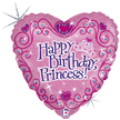 Balon urodzinowy dla księżniczki z tiarą w kształcie serca