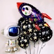 Balony w kształcie kosmonauty i rakiety na urodziny kosmos