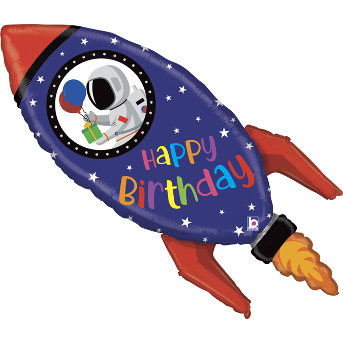 Balon foliowy na urodziny w kształcie rakiety 102 cm
