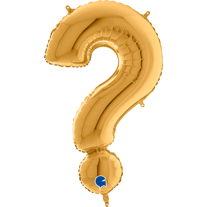 Balon złoty w kształcie znaku zapytania
