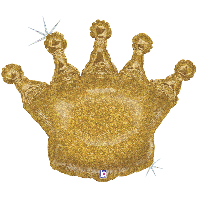 Balon złota korona holograficzna