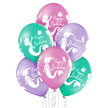 Balony lateksowe na hel lub powietrze z nadrukiem urodzinowym z syrenkami