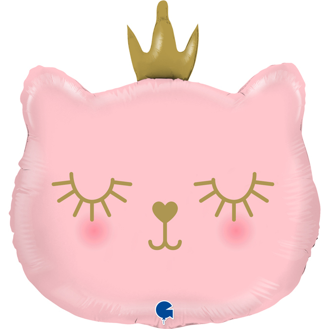 Balon w kształcie głowy kota w koronie