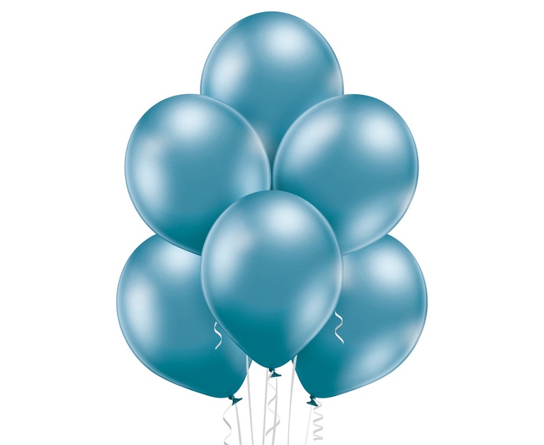 Balon na hel chromowany w kolorze niebieskim