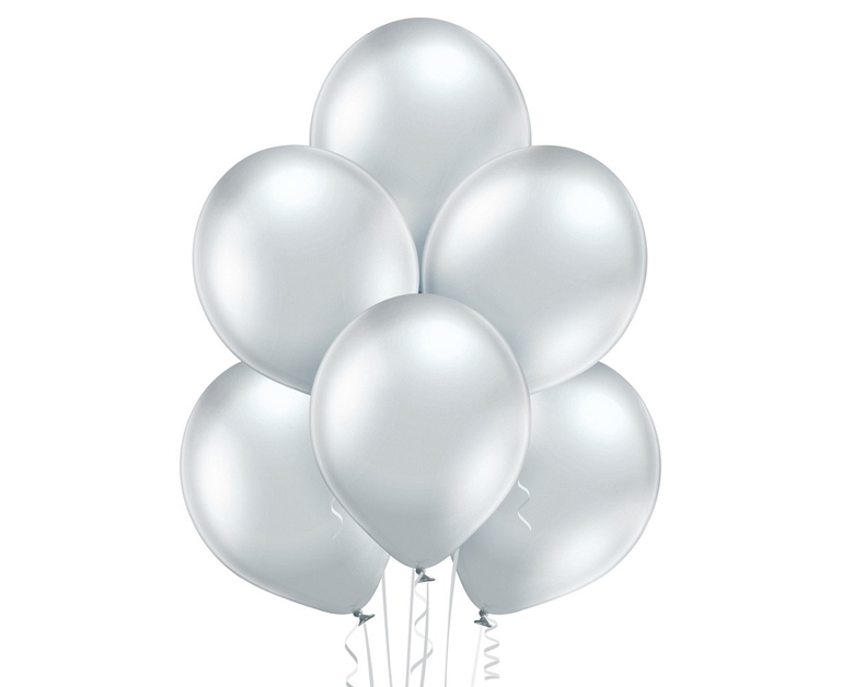Balon chromowany na hel w kolorze srebrnym
