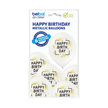 Balony perłowe z nadrukowanym napisem Happy Birthday i konfetti w kolorze złotym na urodziny